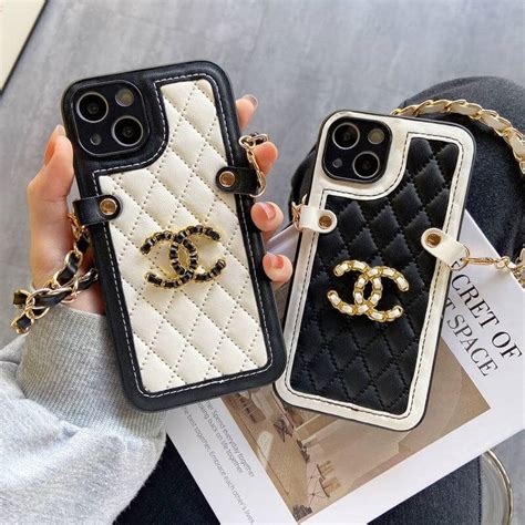 chanel custom phone cover|Chanel iphone case with chain.